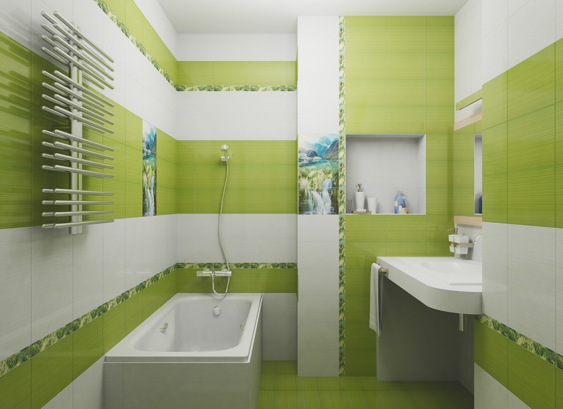 Зеленая ванная комната бесплатно