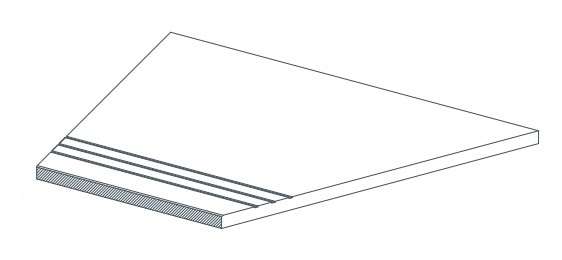 620040000123 Керамогранит Ступень Atlas Concorde Drift Grey Gradino Lineare Angolo Dx 30x60 (600x300)