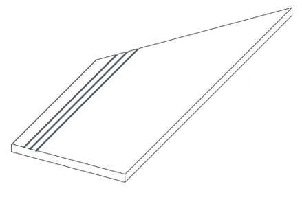 620040000124 Керамогранит Ступень Atlas Concorde Drift Grey Gradino Lineare Angolo Sx 30x60 (600x300)