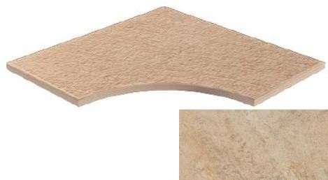 620090000576 Керамогранит Ступень Atlas Concorde Landstone Gold Bordo Curvilineo Round 30 60x60 (600x600)