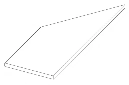 620090000916 Керамогранит Ступень Atlas Concorde Rinascente Grey Lineare Angolo Sx LASTRA 20mm 30x60 (600x300)