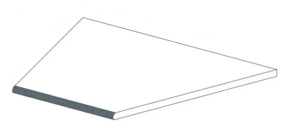 620090000918 Керамогранит Ступень Atlas Concorde Rinascente Grey Round Angolo Dx LASTRA 20mm 30x60 (600x300)