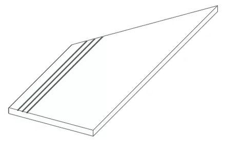 620040000131 Керамогранит Ступень Atlas Concorde Rinascente Clay Gradino Lineare Angolo Sx LASTRA 20mm 30x60 (600x300)