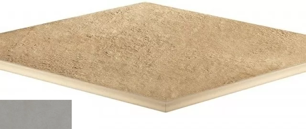 620090000931 Керамогранит Ступень Atlas Concorde Rinascente Grey Round Angolare LASTRA 20mm 60x60 (600x600)