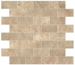 9AKE Мозаика Atlas Concorde (Италия) Aix Beige Minibrick Tumbled 30,5x30,5 (305x305)