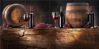 Панно настенное Belani Брик панно кремовый бочки 60х120 (1200x600)