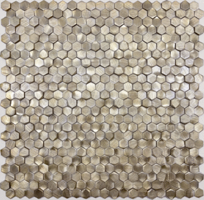 Мозаика Caramelle Mosaic Aluminium 3D Hexagon Brass 8x14x6 29.7x30.6 (297x306)