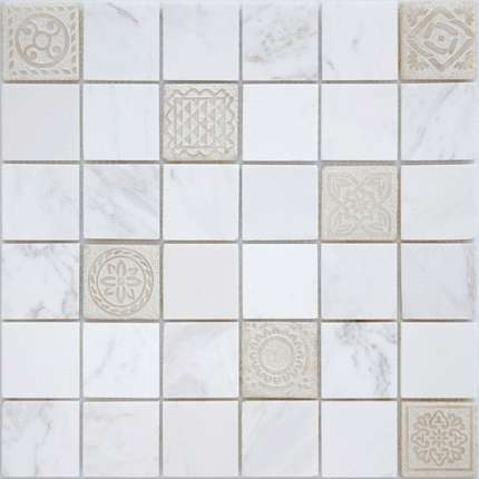 Caramelle Mosaic Art Stone Art Dolomiti bianco MAT 48x48x8