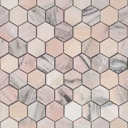 Caramelle Mosaic Pietrine Hexagonal Rosa Salmone POL hex 23x40x7