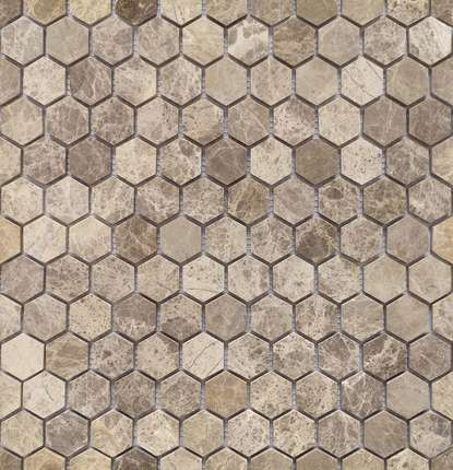 Caramelle Mosaic Pietrine Hexagonal Emperador light MAT hex 18x30x6