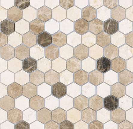 Caramelle Mosaic Pietrine Hexagonal Pietra Mix 1 MAT hex 18x30x6