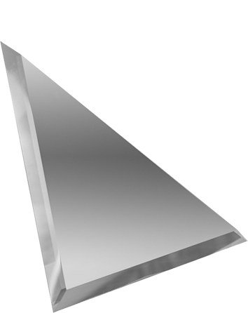 Треугольная зеркальная серебряная плитка с фацетом ТЗС1-15 15х15 (150x150)