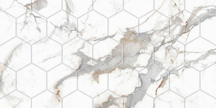 Eurotile Sandra White Mat Hex 30x60