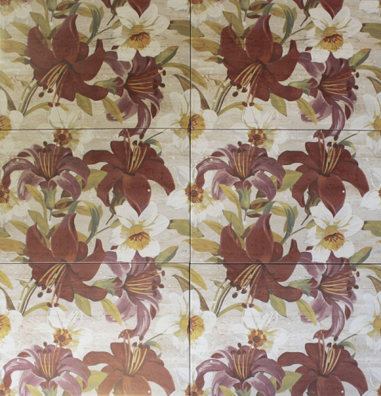 Панно настенное Евро-Керамика Бежево-Серое 3154 (компл. Из 6-ти пл.) (540x810)