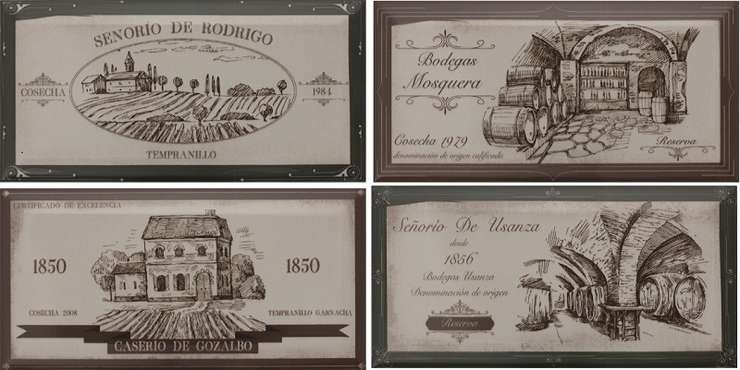 Fabresa Ceramics Biselado Eclectic Hueso Wine Labels Decor Mix