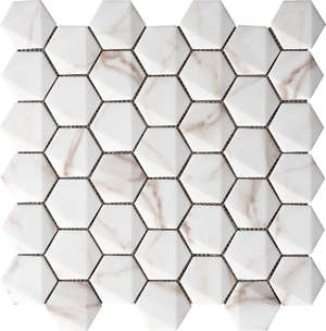 69HE-CA Мозаика Grespania Hexagonal Calacata 34.6x30 (300x346)