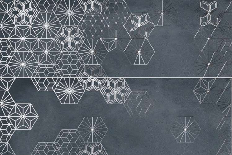 Комплект декора для стен Ibero Decor Debod Navy SET A+B 50x75 (750x250)