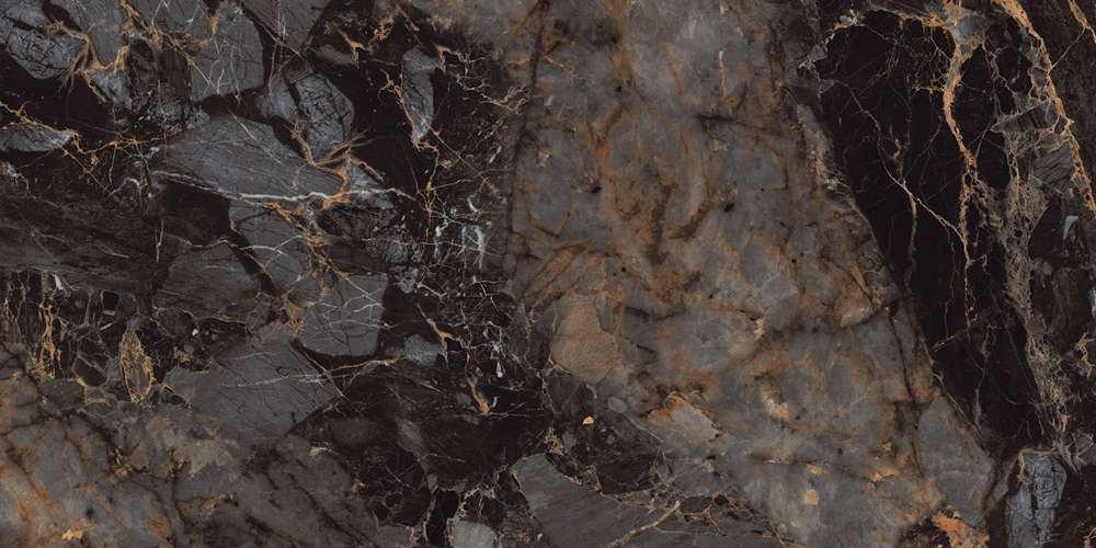 Black Glossy Golden Line 60x120 (Полированная c карвинг эффектом) (1200x600)