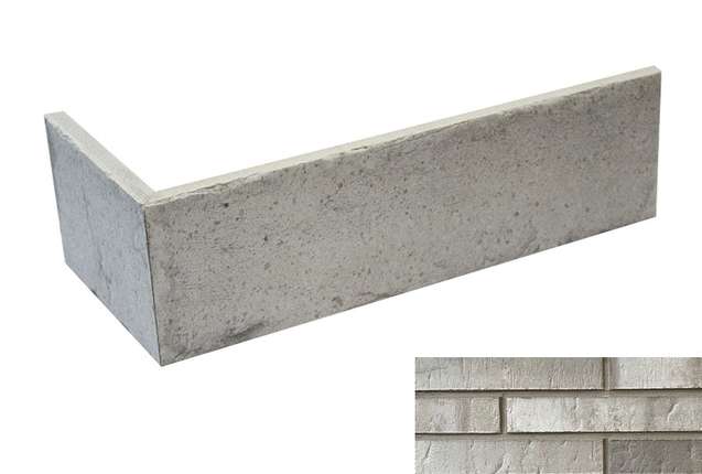DeKeramik RetroBrick Угол Hellgrau 290/115х52