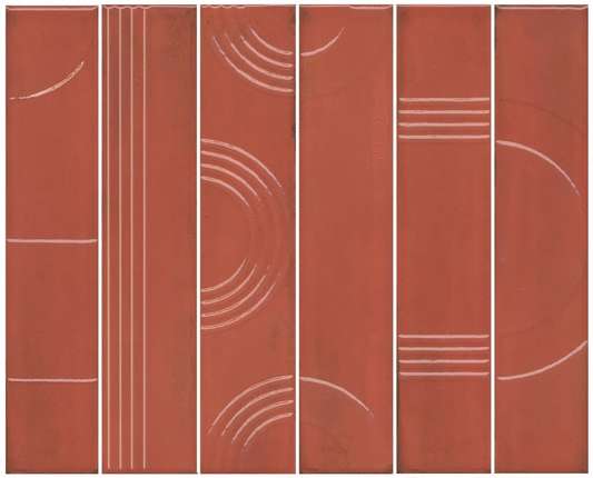 Керама Марацци Мажорель Красный Глянцевый (из 6 Частей 6х28.5) 36x28.5x1