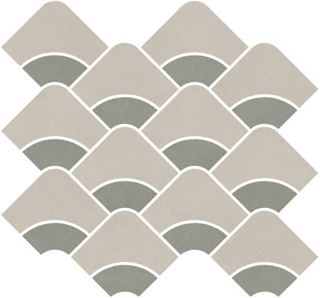 Керама Марацци Таделакт Наборный Серый Светлый. Зелёный Светлый Матовый Обрезной 30x28x0.9