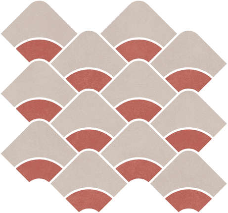 Керама Марацци Таделакт Наборный Серый Светлый. Красный Матовый Обрезной 30x28x0.9