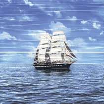 STG/A437/2x/11106R Панно настенное Kerama Marazzi Панно Тиррено Фрегат обрезной (2 части) 60х60 (600x600)