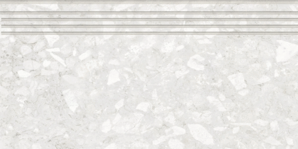 Керамогранит Ступень Kerranova K-2110/MR/st01 Ступень Molekula Белый 300x600x9 (600x300)