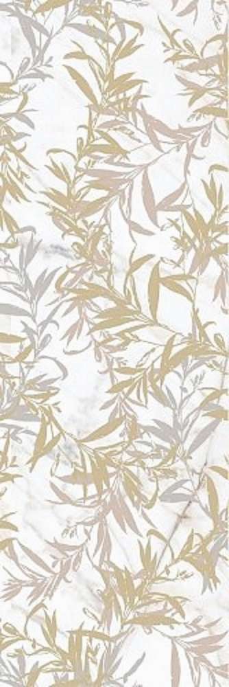 M8T0 Декор настенный Marazzi Italy Allmarble Wall Golden White Satin Decoro Foliage 80x120 (400x1200)