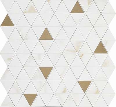 M8H1 Мозаика Marazzi Italy Allmarble Wall Golden White Satin Mosaico Tria 40х43 (400x430)