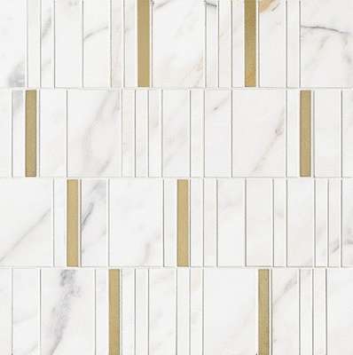 M8HD Мозаика Marazzi Italy Allmarble Wall Golden White Mosaico Barcode Lux 40х40 (400x400)