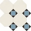 M7131/6602/6313 Керамогранит Metlah.Store Октагон белый / Квадрат голубой / Треугольник черный на сетке 320x320 (320x320)