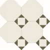 M7131/7102/6712 Керамогранит Metlah.Store Октагон белый / Квадрат белый / Треугольник зеленый на сетке 320x320 (320x320)