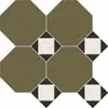 M6731/7102/6712 Керамогранит Metlah.Store Октагон зеленый / Квадрат белый / Треугольник черный на сетке 320x320 (320x320)