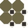 M6731/6302/7112 Керамогранит Metlah.Store Октагон зеленый / Квадрат черный / Треугольник белый на сетке 320x320 (320x320)