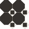 M6331/6302/7113 Керамогранит Metlah.Store Октагон черный / Квадрат черный / Треугольник белый на сетке 320x320 (320x320)