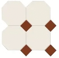 Сетка Октагон Белый / Квадрат Красный 305x305 (305x305)