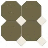 Метлах.Стор Йорк Сетка Октагон Зеленый / Квадрат Белый 305x305