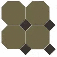 Метлах.Стор Йорк Сетка Октагон Зеленый / Квадрат Черный 305x305