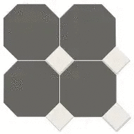 Метлах.Стор Йорк Сетка Октагон Темно-Серый / Квадрат Белый 305x305