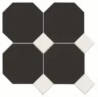 Метлах.Стор Йорк Сетка Октагон Черный / Квадрат Белый 305x305