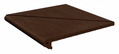 Ступень Натуральный Клинкер Ступень угловая (распил из двух половин) Шоколад 330x330x14 (330x330)