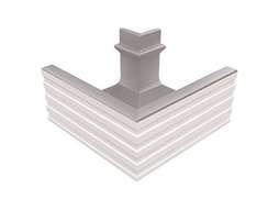 KP149.1 Serapool Переливной лоток керамический наружный угол Grey 25,5x25,5 (255x255)