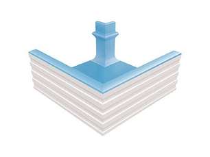 KP241 Serapool Переливной лоток керамический наружный угол Light Blue 30,6x30,6 (306x306)