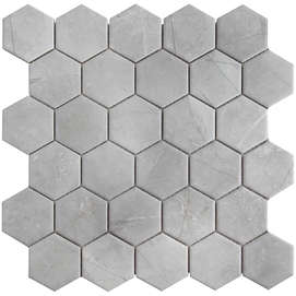 Hexagon small Marble Grey Matt (278x265)