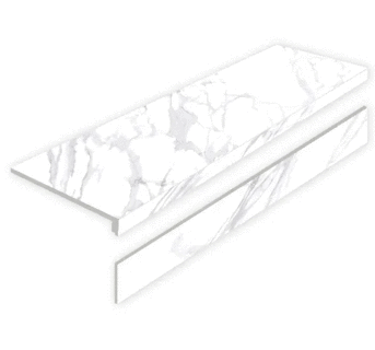 Керамогранит Ступень Staro Ступень L Statuario Calipso Matt с подступенником 32x120 (1200x320)