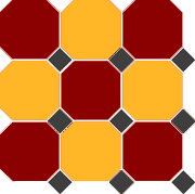 Top Cer Octagon 4420/21 OCT14-A Brick Red 20 Ochre Yellow 20 OCTAGON/Black 14 Dots 30x30