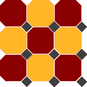 4420/21 OCT14-A Brick Red 20 Ochre Yellow 20 OCTAGON/Black 14 Dots 30x30 (300x300)