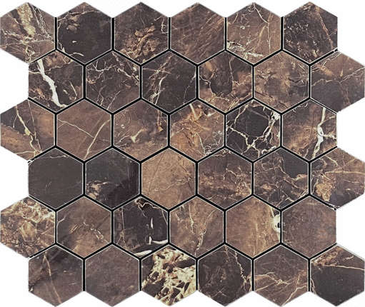 Velsaa Copper Slab Black Mosaic Hexagone