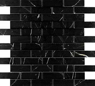 Estrada Mosaic Nero Brick Bone (321x299)